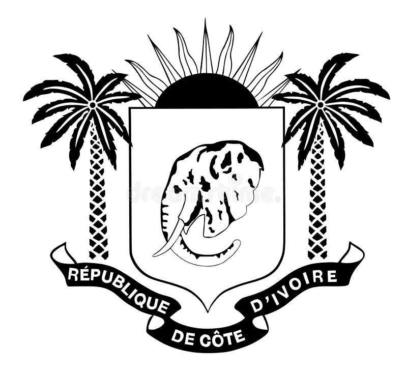 Drapeau De La Côte D'ivoire Au-dessus De L'éléphant Mâle Symbole