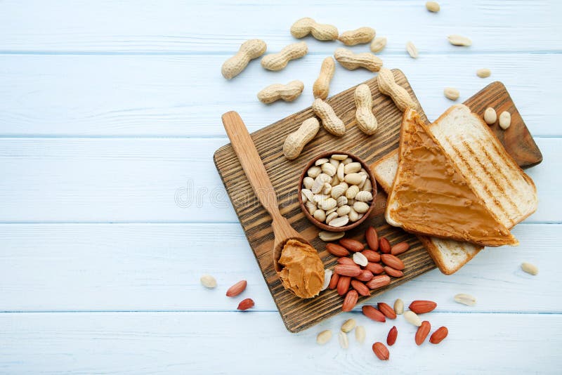 Manteiga de amendoim com pão foto de stock royalty free