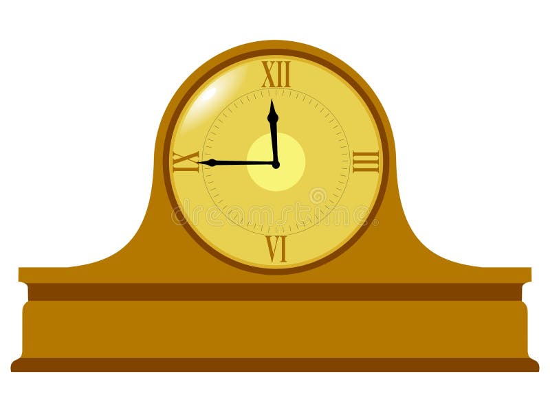 Mantel clock stock vector. Illustration of wood, background 17000971