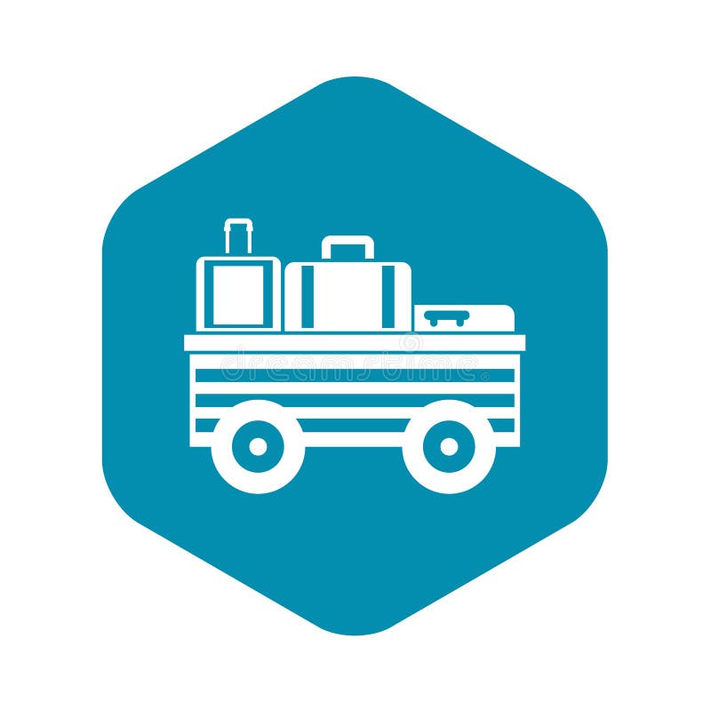 Mantenga el carro con el icono del equipaje, estilo simple libre illustration Mantenga el carro con el icono del equipaje, estilo simple libre illustration
