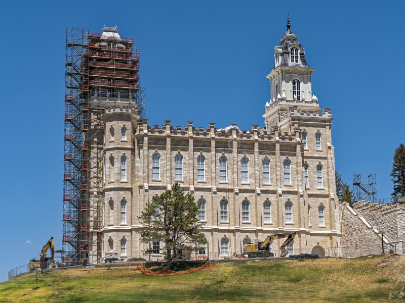 The Manti Utah Temple Under Renovation in Manti, Utah, USA June 12