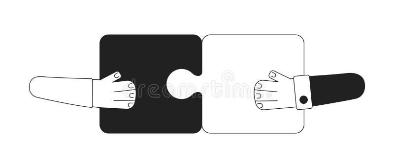 Manual care pune cap la cap conceptul de model monocrom ilustrare spot vectorial vector illustration