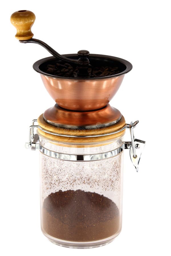 Manual Glass Coffee Grinder Isolated Stock Photo Image of fresh, dark