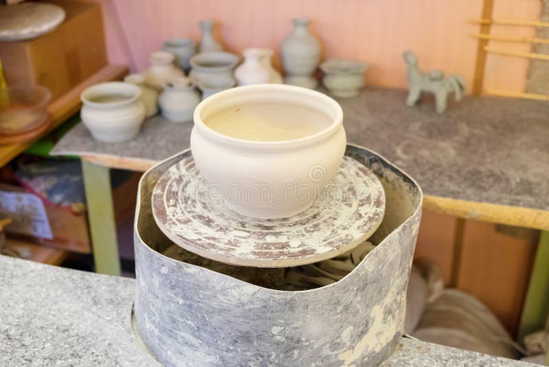 Manual pottery wheel stock photo. Image of manufacturing 83424360