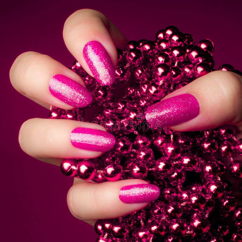 Manucure rose d'ongles photos stock Manucure rose d'ongles photos stock