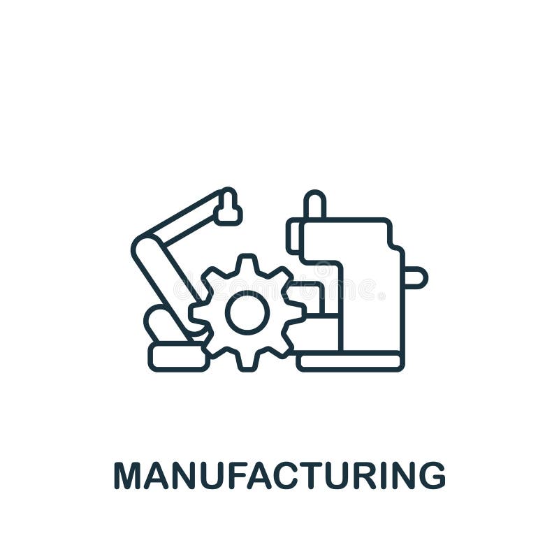 Manufacturing Icon. Line Simple Industry 4.0 Icon for Templates, 
