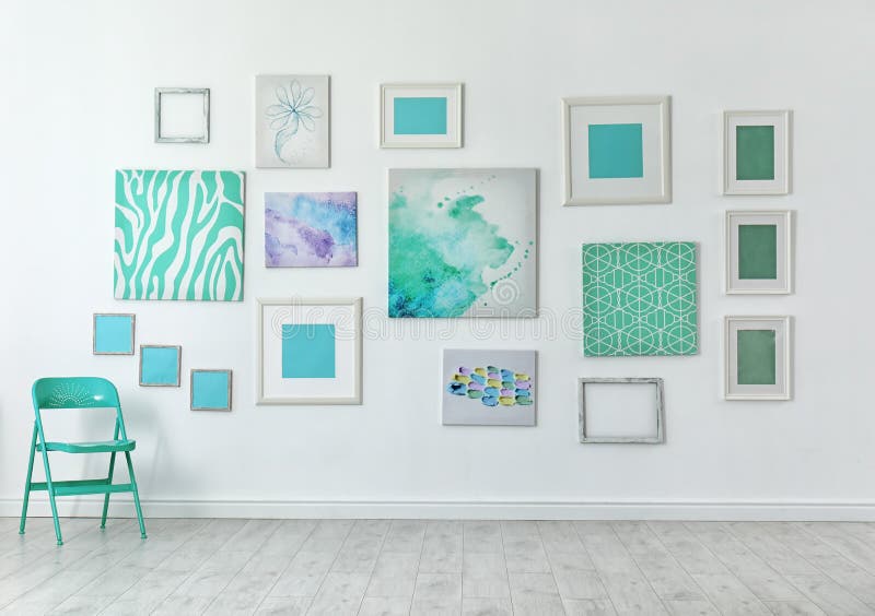 Many abstract mint paintings