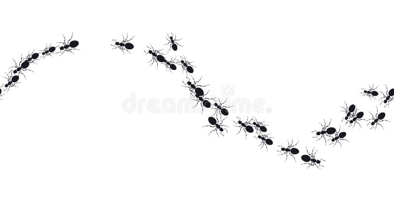 Many ants vector seamless pattern stock illustration