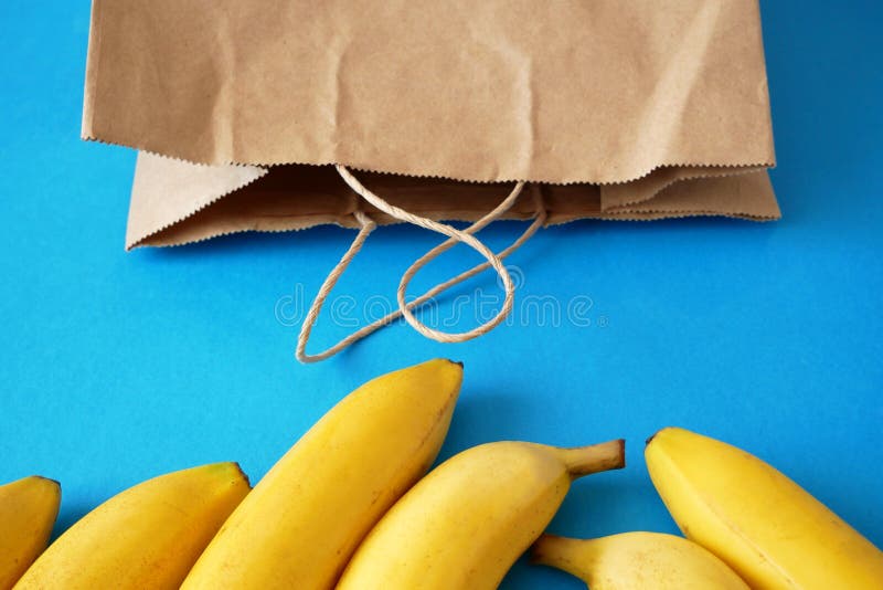 Many Bananas in Paper Bag, Zero Waste Concept Stock Photo Image of retail, market 200047646