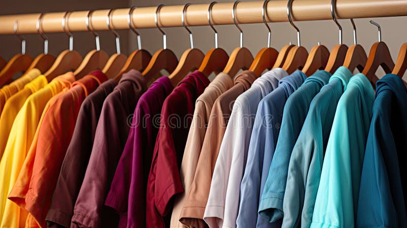 https://thumbs.dreamstime.com/b/many-beautiful-fashionable-bright-multi-colored-shirts-hangers-fashionista-s-wardrobe-many-beautiful-fashionable-bright-296774280.jpg