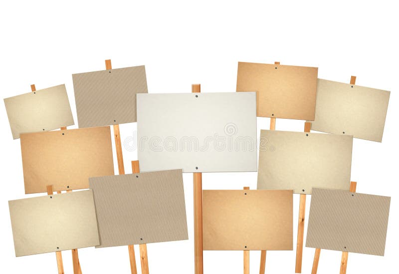 Many blank protest sign board