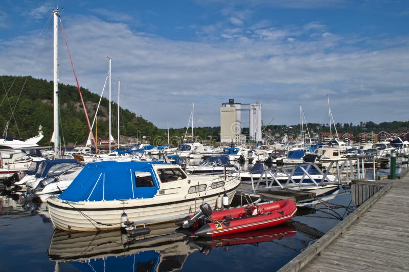 Many boats in the harbor royalty free stock photography