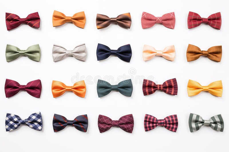 Many bow ties isolated on white background royalty free illustration