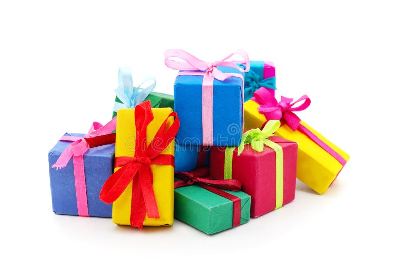 Bright red gifts stock image. Image of celebration, birthday - 1600949