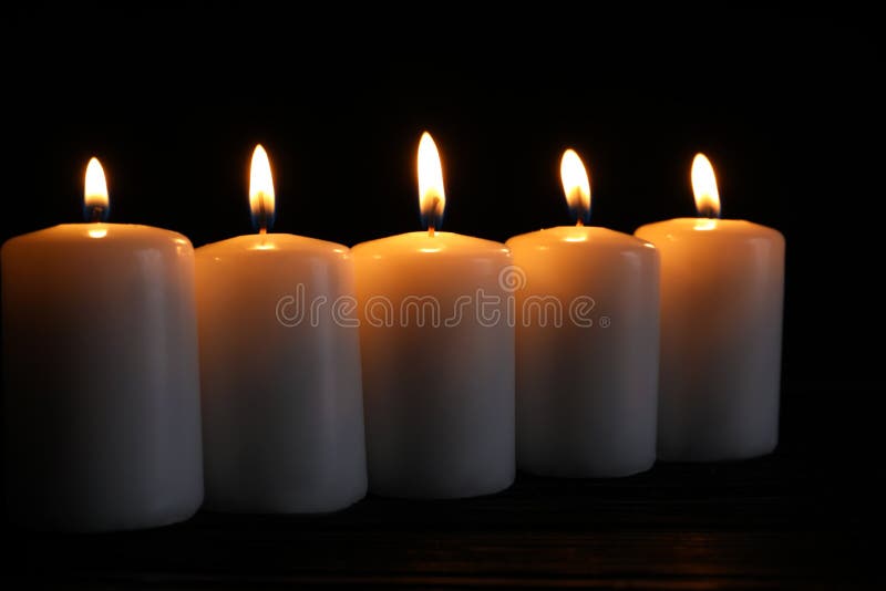 Many Burning Candles on Table. Memory Day Stock Photo Image of memory