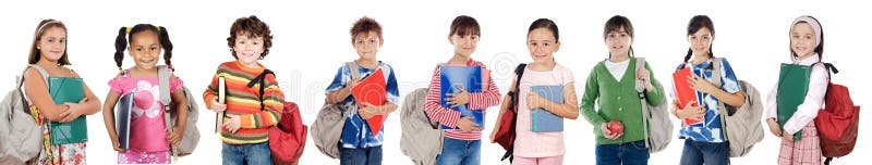 Many children students returning to school royalty free stock images Many children students returning to school royalty free stock images