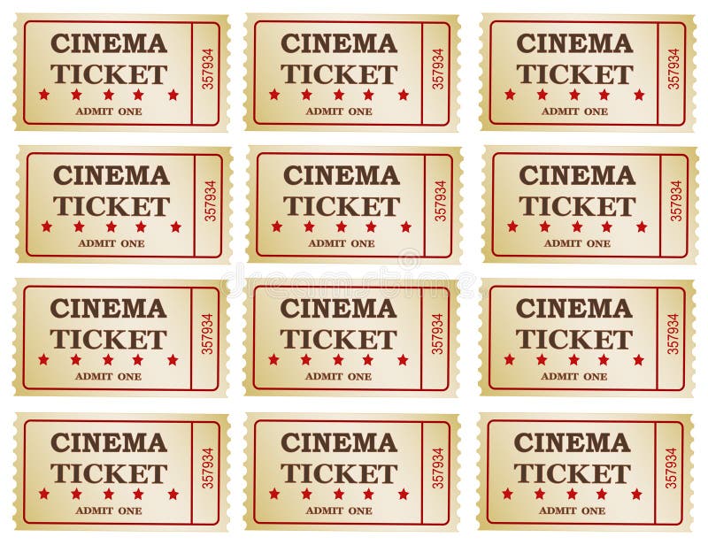 Many cinema tickets. stock vector. Illustration of entry - 23622946