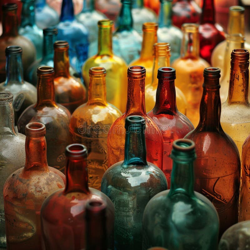 Many colored bottles texture photo --v 6. 0 stock photography