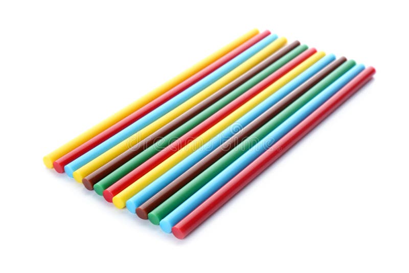 Many Colorful Glue Sticks on White Background Stock Photo Image of