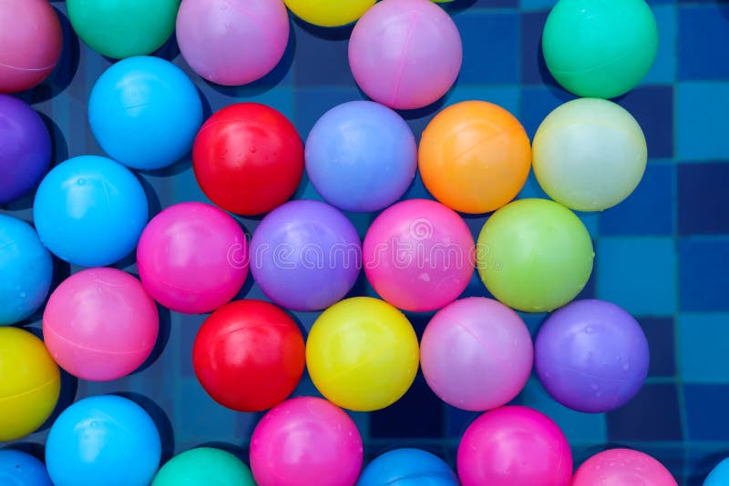 Many colorful plastic balls floating in pool royalty free stock photos Many colorful plastic balls floating in pool royalty free stock photos