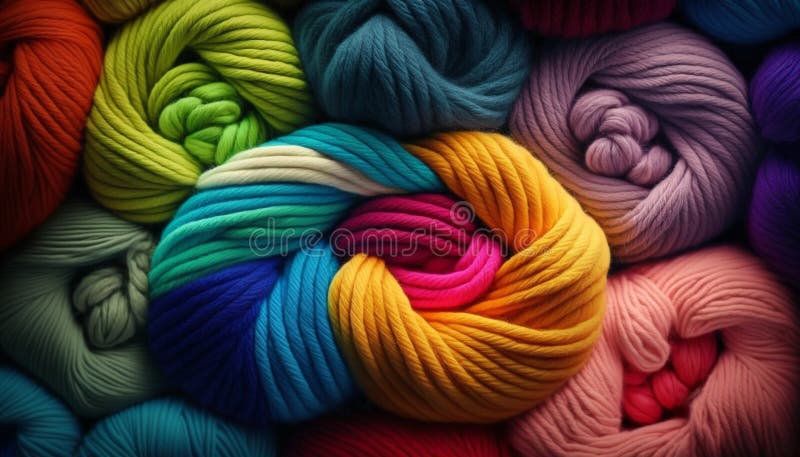 Delicate pastel yarn for knitting. Twisted threads abstract