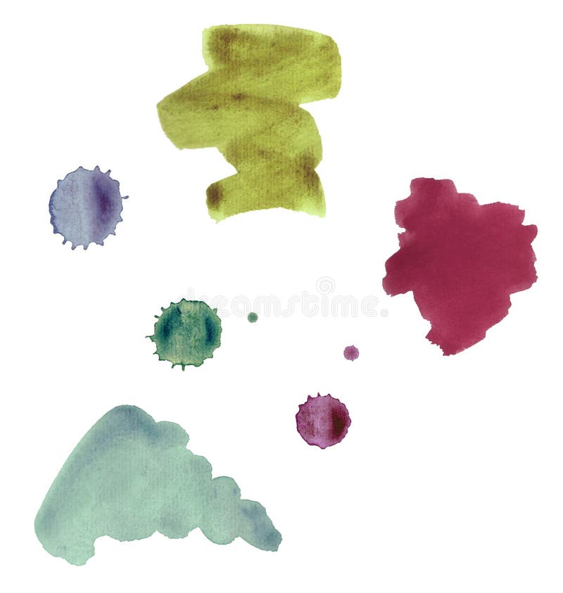 Many-coloured watercolour stains