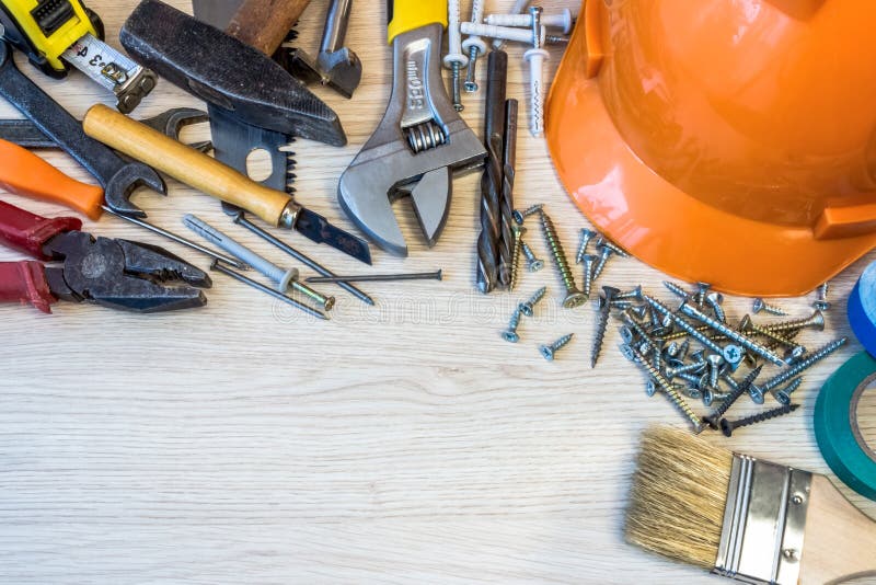 Construction tools stock image. Image of monochrome, machining 84531553