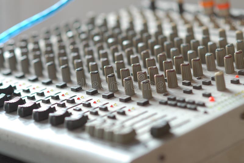 Many Control Button for Adjust Volume Tone of Music Amplifier Stock