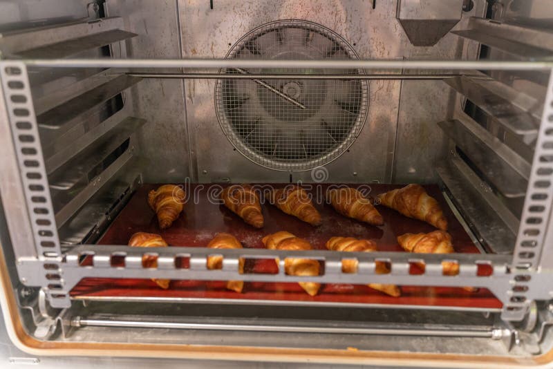Many Croissants Lie in the Oven for Baking Stock Image Image of bake