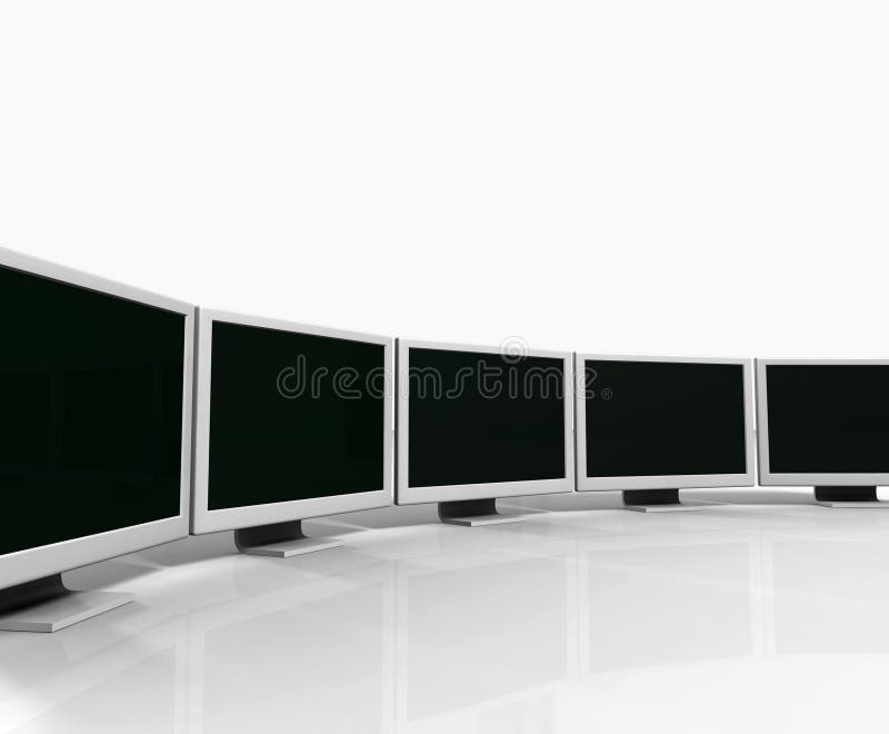Many 3D Television, Computer Screens Stock Illustration Illustration