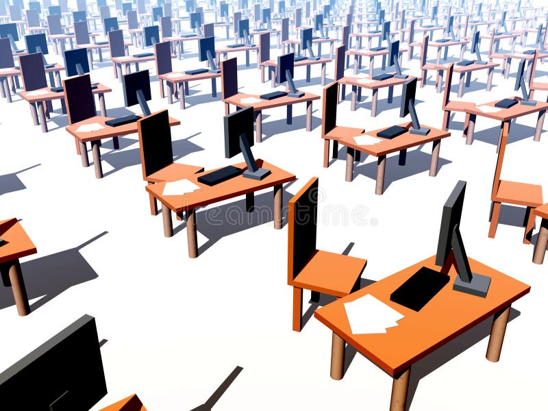 Many Desks With Chairs 1