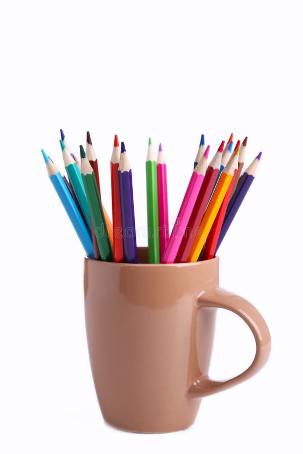 Many pencils in red cup stock image. Image of many, pencils 22717835