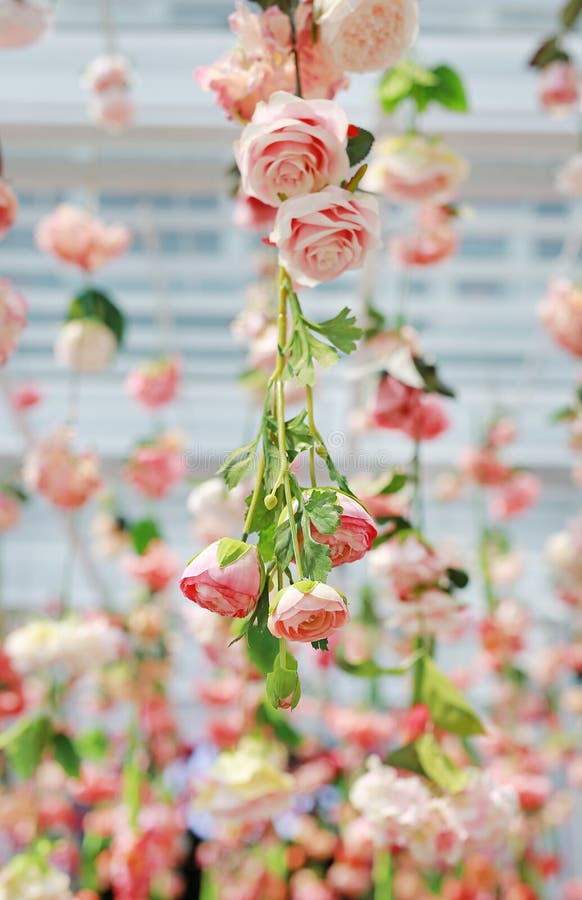 upside down flowers on wall
