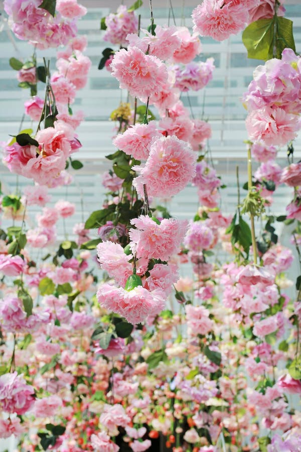 upside down flowers on wall