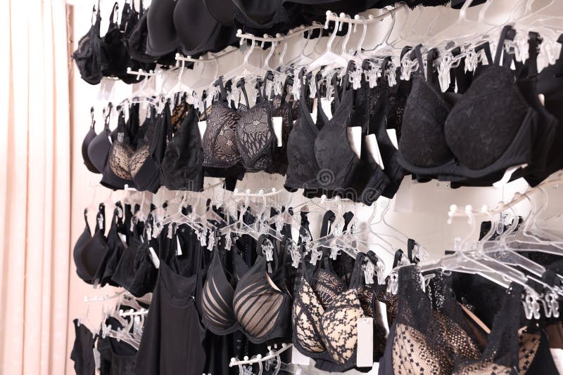 Many Different Beautiful Women`s Underwear in Lingerie Store Stock ...