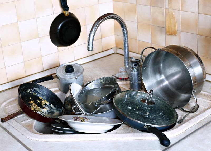 Dishes in the sink stock photo. Image of sink, clean - 18826876