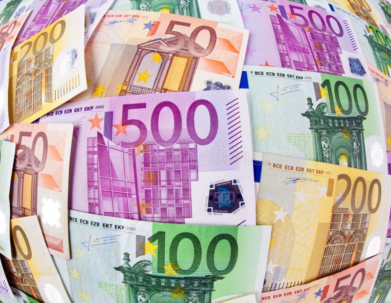 Many Euro Banknotes. Assets, planning.