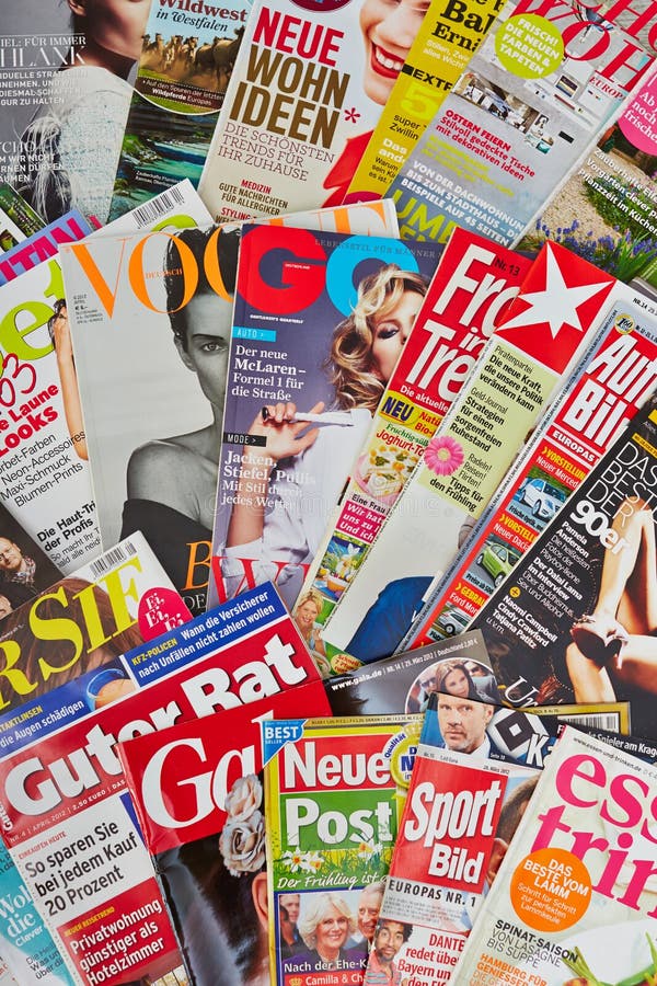 Many German magazines editorial stock photo. Image of cover 27566628