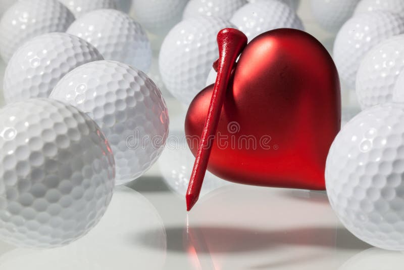 Many Golf Balls And Red Heart Stock Image Image of golfer, balls