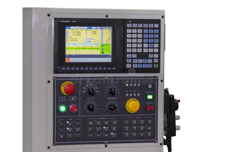 Many kind switch & turns dial with monitor of control panel for adjust parameter cnc lathe machine or machining center for royalty free stock photos Many kind switch & turns dial with monitor of control panel for adjust parameter cnc lathe machine or machining center for royalty free stock photos