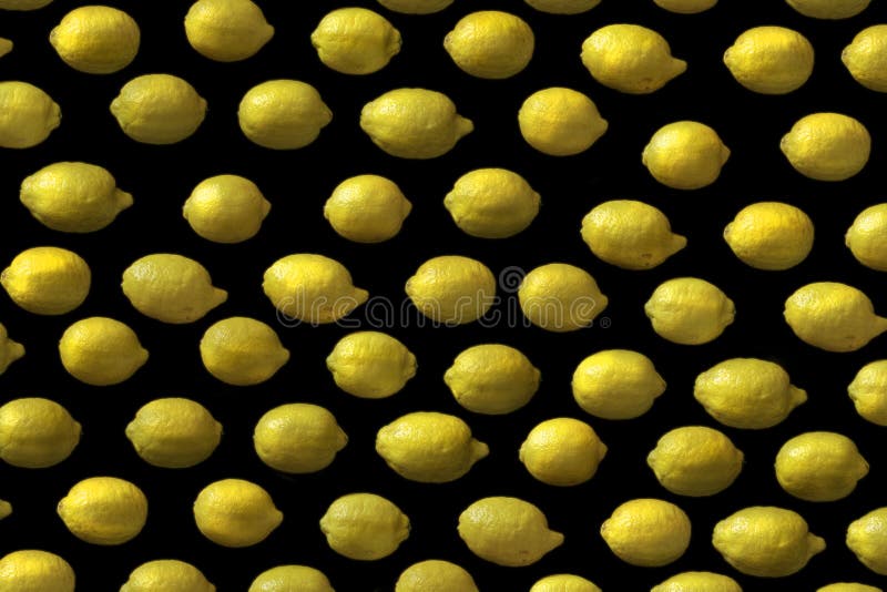 Many Lemons on a Black Background. Stock Image Image of orange, light