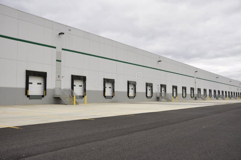 Many loading docks royalty free stock photography