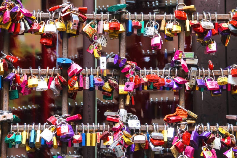 Many love locks on the gates of the Juliet house in Verona