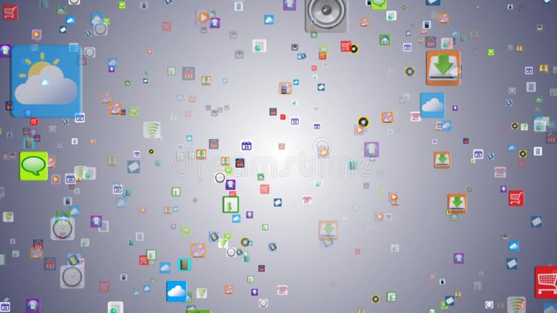 Mobile application. Many mobile application icons royalty free illustration