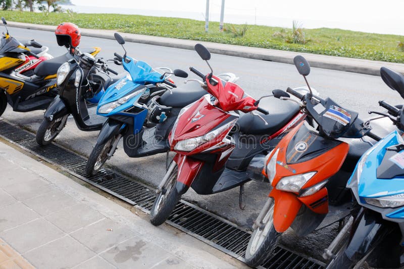 Many Motorbikes for Rent in Thailand Editorial Photography Image of