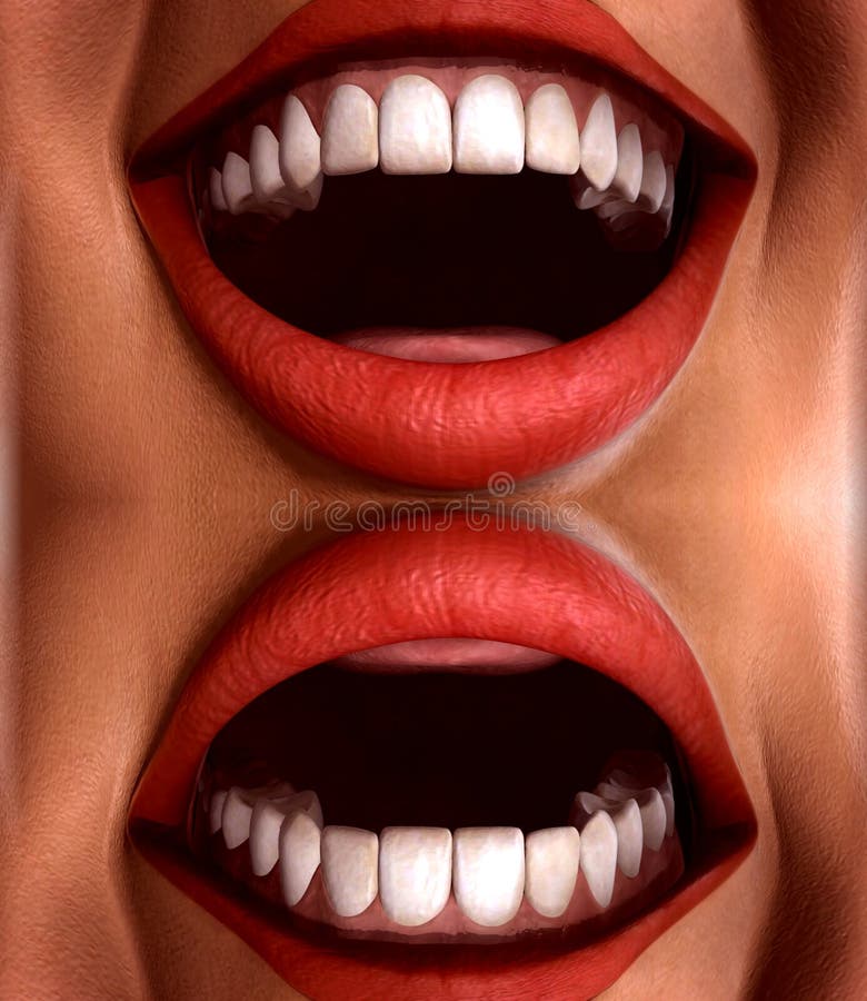 Many Mouths Seamless Tile Pattern Background 3