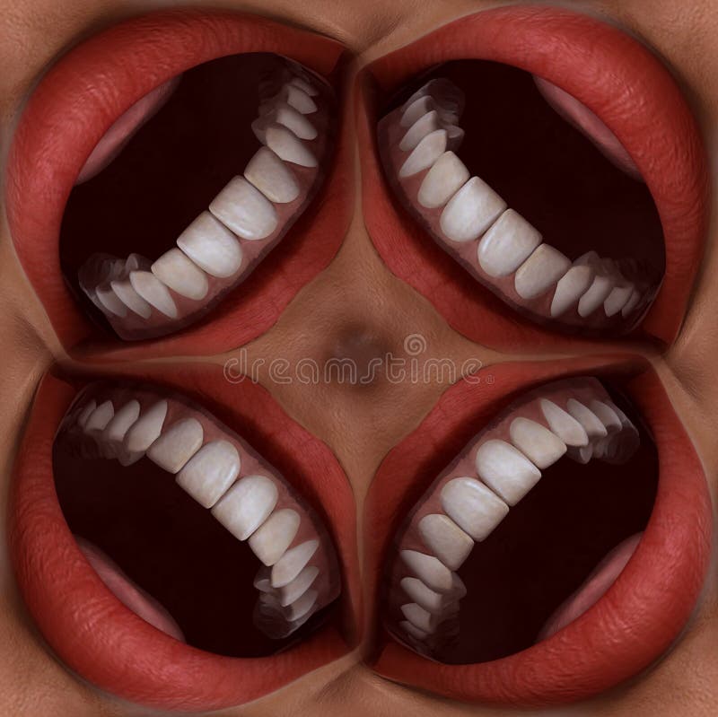 Many Mouths Seamless Tile Pattern Background 3