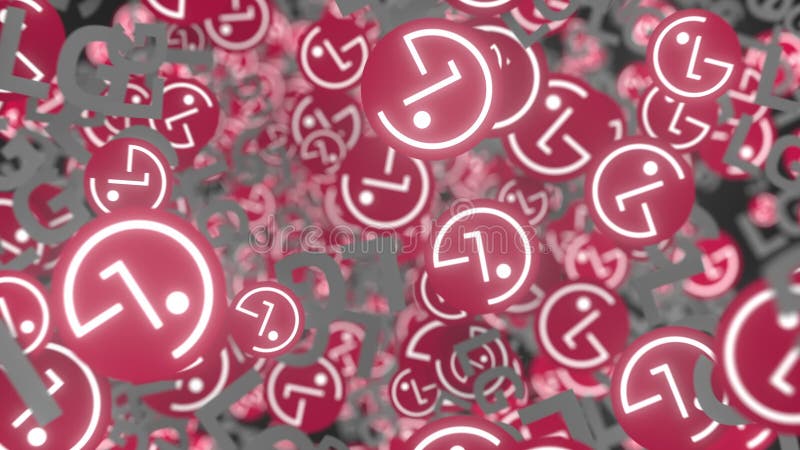 Many moving logos of LG ELECTRONICS. Editorial loopable motion background royalty free illustration