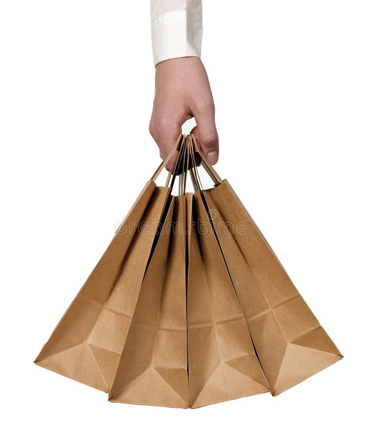 Many Organic Green Paper Bags Stock Photo Image of package, object