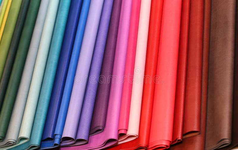 Many Pieces of Colored Faux Leather for Sale Stock Photo Image of faux, sell 78537262